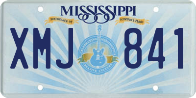 MS license plate XMJ841