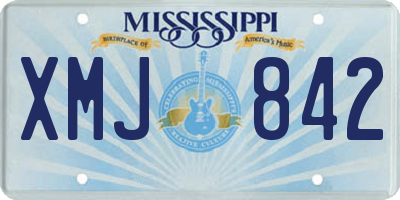 MS license plate XMJ842