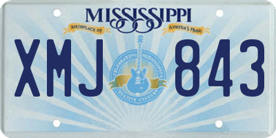 MS license plate XMJ843