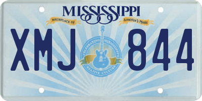 MS license plate XMJ844