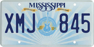 MS license plate XMJ845