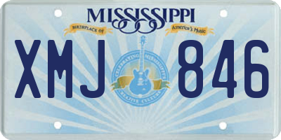MS license plate XMJ846