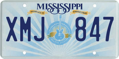 MS license plate XMJ847