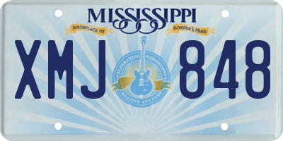 MS license plate XMJ848