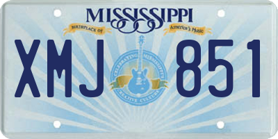 MS license plate XMJ851