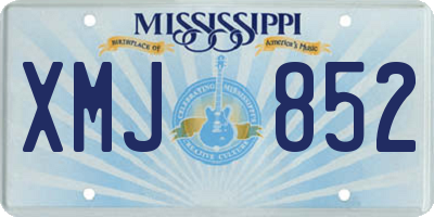 MS license plate XMJ852