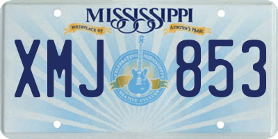 MS license plate XMJ853