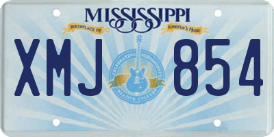 MS license plate XMJ854