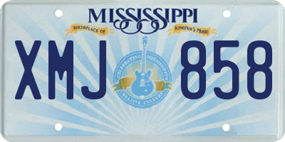 MS license plate XMJ858
