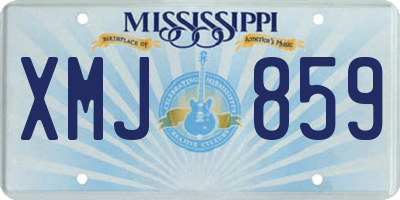 MS license plate XMJ859