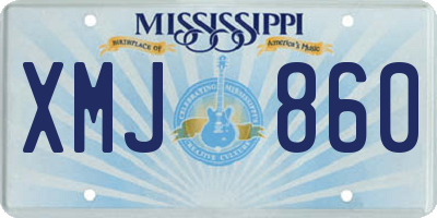 MS license plate XMJ860