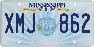 MS license plate XMJ862