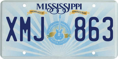 MS license plate XMJ863