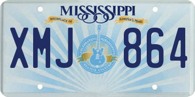 MS license plate XMJ864