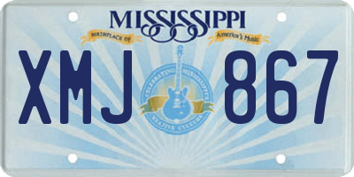 MS license plate XMJ867