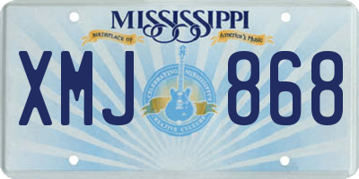 MS license plate XMJ868