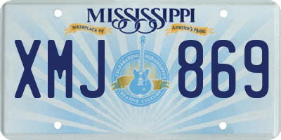 MS license plate XMJ869
