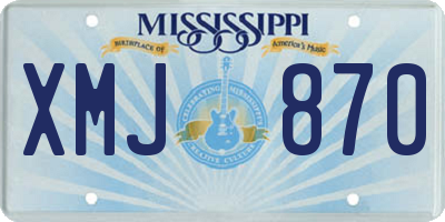 MS license plate XMJ870