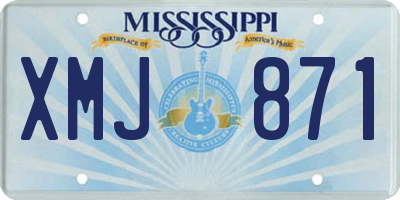 MS license plate XMJ871