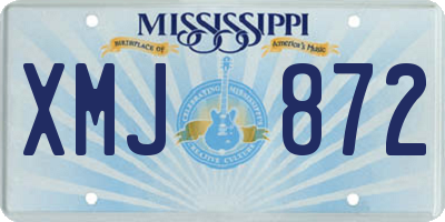 MS license plate XMJ872