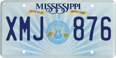 MS license plate XMJ876