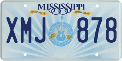 MS license plate XMJ878