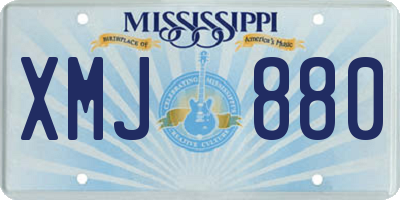 MS license plate XMJ880