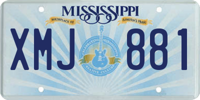 MS license plate XMJ881