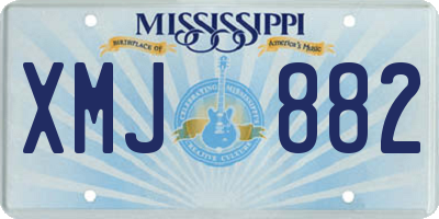 MS license plate XMJ882