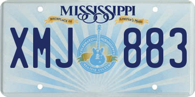 MS license plate XMJ883