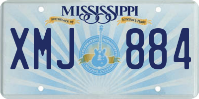 MS license plate XMJ884