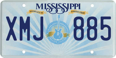 MS license plate XMJ885