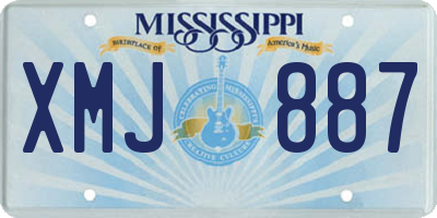 MS license plate XMJ887