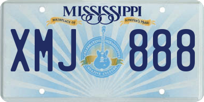 MS license plate XMJ888