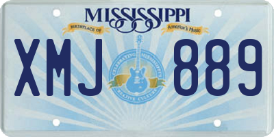 MS license plate XMJ889