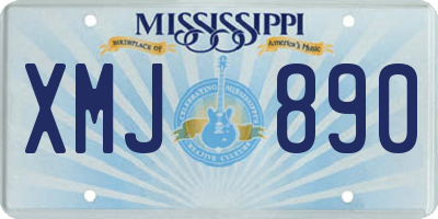MS license plate XMJ890
