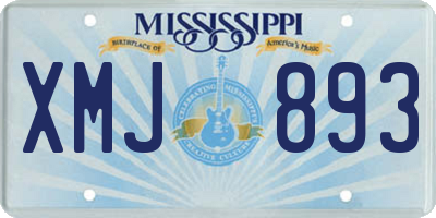 MS license plate XMJ893