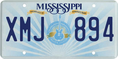 MS license plate XMJ894