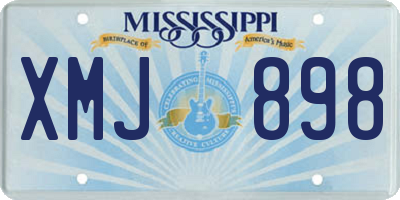 MS license plate XMJ898