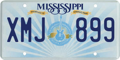 MS license plate XMJ899