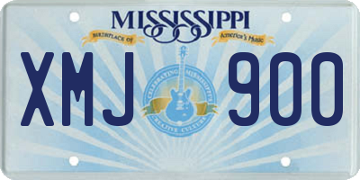 MS license plate XMJ900