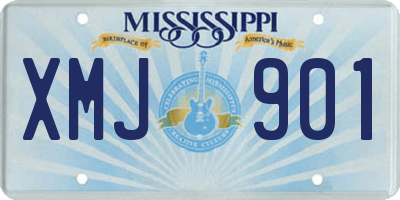 MS license plate XMJ901