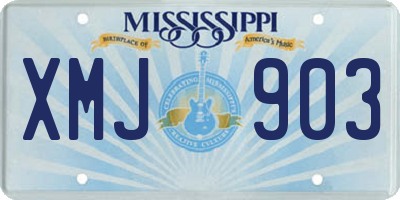 MS license plate XMJ903