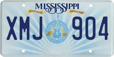 MS license plate XMJ904