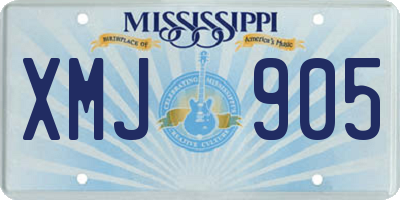 MS license plate XMJ905