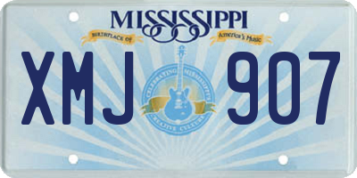 MS license plate XMJ907
