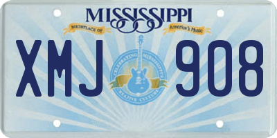 MS license plate XMJ908