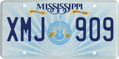 MS license plate XMJ909