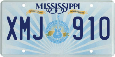 MS license plate XMJ910