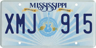 MS license plate XMJ915